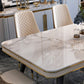 Glam 1/4/5/7 Pieces White Dining Table Set with Sintered Stone Top Rectangle Dinette Set Clearhalo 'Dining Room Sets' 'Dining Tables & Seating' 'dining_room_set' 'furn' 'furn_dining_room_set' 'Furniture' 'furniture_dining_room_set' 'Kitchen & Dining Furniture' 'kitchen&dining_furn' 'kitchen' 1200x1200_81fb619a-42ec-4d58-b68d-690a94062baa