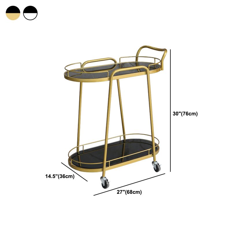 32.28"H Rolling Modern Prep Table Metal Prep Table for Dining Room