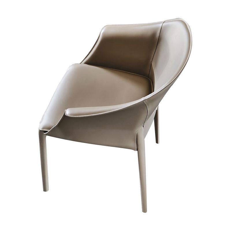Silla de comedor tapizada moderna silla de brazo de cuero por imitación para el hogar