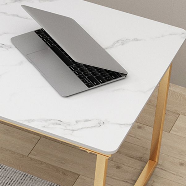 Glam Office Desk antieke afwerking rechthoekige computerbureau met metalen benen