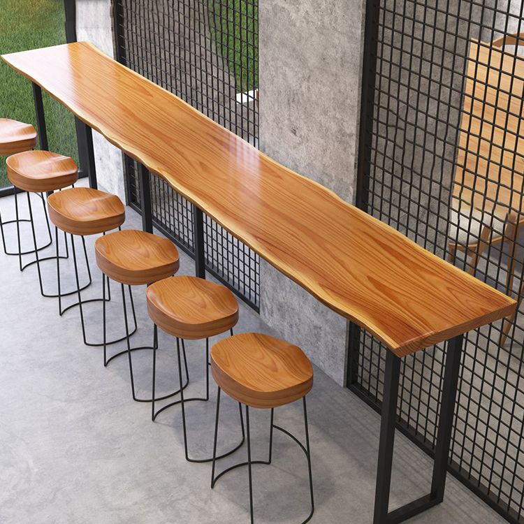 Industrial Solid Wood Bar Table Set 1/2/3/7 Pieces Counter Table with Backless Stools Clearhalo 'Bar Furniture' 'furn' 'furn_home_bar_bar_sets' 'Furniture' 'Home Bars & Bar Sets' 'home_bar_bar_sets' 'Kitchen & Dining Furniture' 1200x1200_8202c38f-bb5d-4e24-bfe9-ddb7d3661ebd