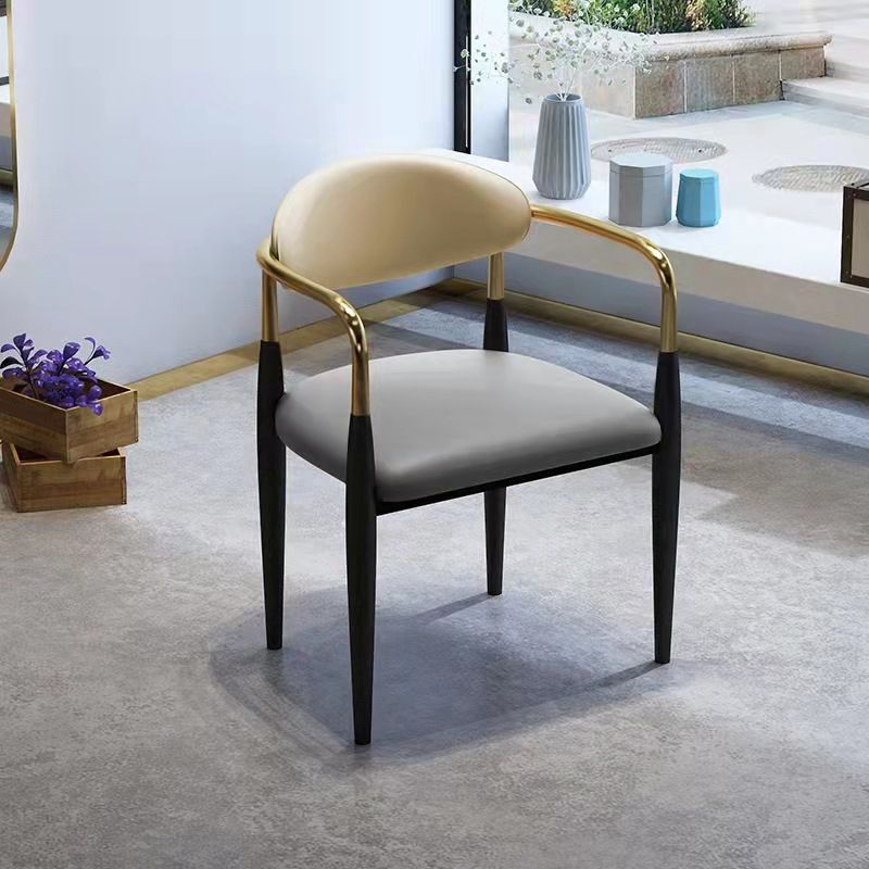 Contemporary Arm Leather Dining Chairs Open Back Dining Side Chair Clearhalo 'Dining Chairs' 'Dining Tables & Seating' 'dining_chair' 'furn' 'furn_dining_chair' 'Furniture' 'Kitchen & Dining Furniture' 1200x1200_82038039-de6f-47ed-aac9-d5f87043cee5