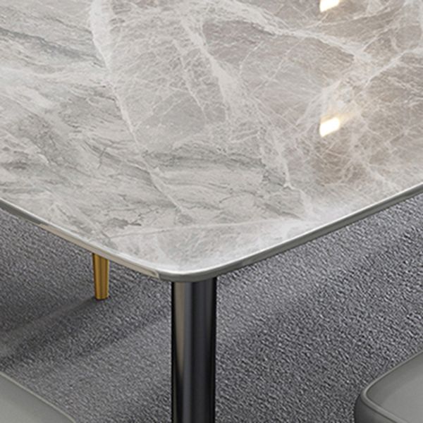 Industrial Sintered Stone Dining Table Carbon Steel Base Rectangle Table for Home Clearhalo ' dining_table' 'Dining Tables & Seating' 'Dining Tables' 'furn' 'furn_dining_table' 'Furniture' 'furniture_dining_table' 'Kitchen & Dining Furniture' 'kitchen&dining_furn' 'kitchen' 'kitchen_dining_table' 1200x1200_820405be-a6ae-4543-bf33-e7de6959bae1