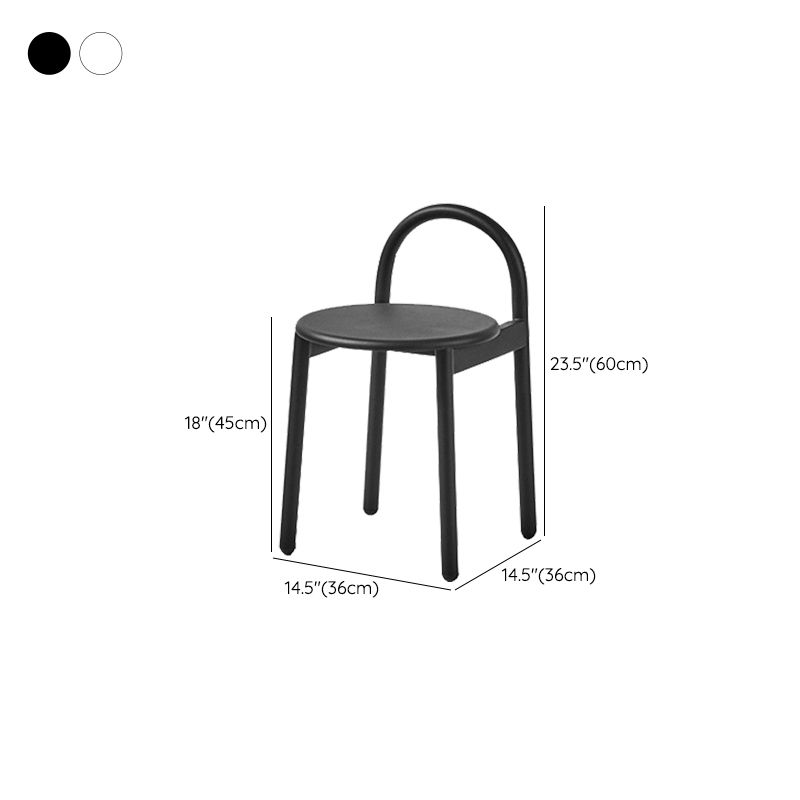 Contemporary Armless Dining Stools Solid Wood Bar Stools with Footrest