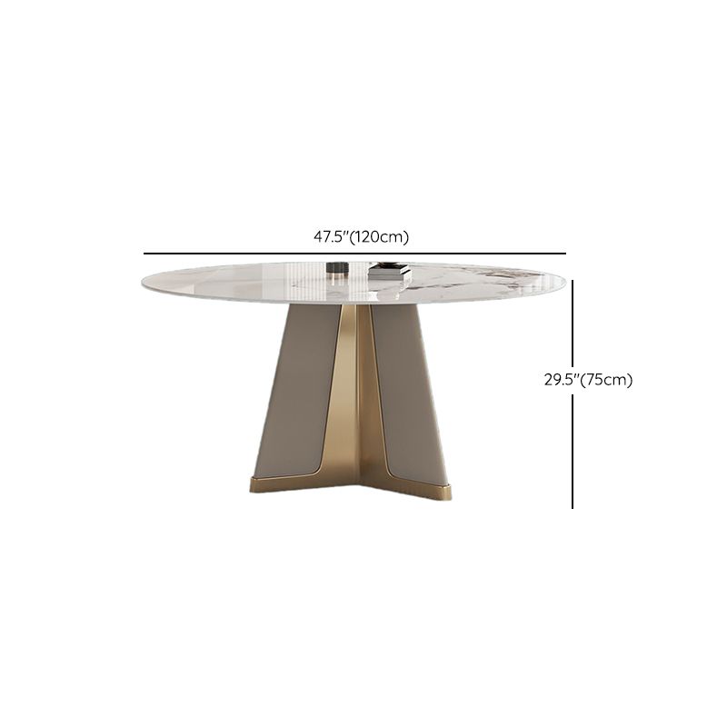 Modern Round Dinner Table Steel Base Stone Dining Table for Home Clearhalo 'Dining Tables & Seating' 'Dining Tables' 'dining_table' 'furn' 'furn_dining_table' 'Furniture' 'Kitchen & Dining Furniture' 1200x1200_8204baf2-dc45-4137-8053-a43b12d0cd32