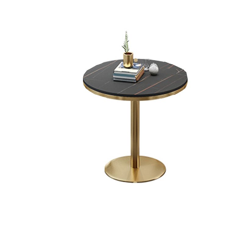 Traditional Luxury Round Dining Table Black Stone Top Table for Home