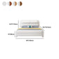 Modern Solid Color Wood Panel Standard Bed, Rectangular Headboard Bed