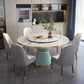 Marble Dining Table Luxury Style Single Pedestal Base Round Scratch Resistant Table for Home Clearhalo ' dining_table' 'Dining Tables & Seating' 'Dining Tables' 'furn' 'furn_dining_table' 'Furniture' 'furniture_dining_table' 'Kitchen & Dining Furniture' 'kitchen&dining_furn' 'kitchen' 'kitchen_dining_table' 1200x1200_8206c521-9363-40df-97fd-2a273c3db48d