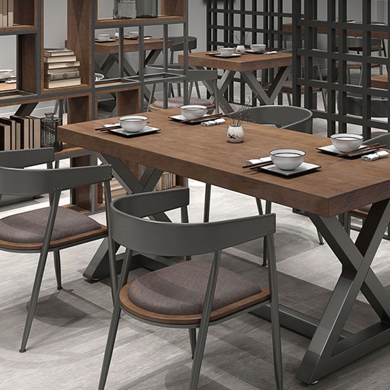 Tavolo da pranzo marrone scuro in legno set 1/4/5 pezzi Dinette industriale per casa