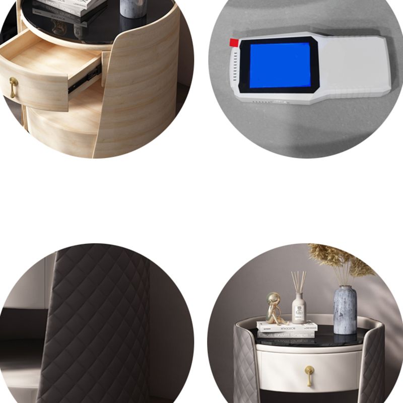 1 - Cassetto di accento contemporaneo comodino antico comodino da letto di stoccaggio aperto