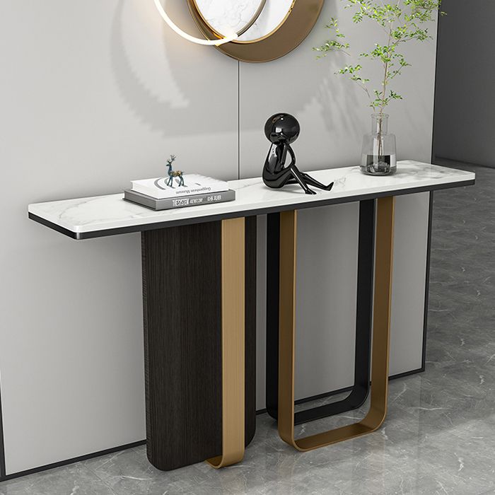 Tabella della console glam da 13 "W Stone White Rectanglegle Console Table