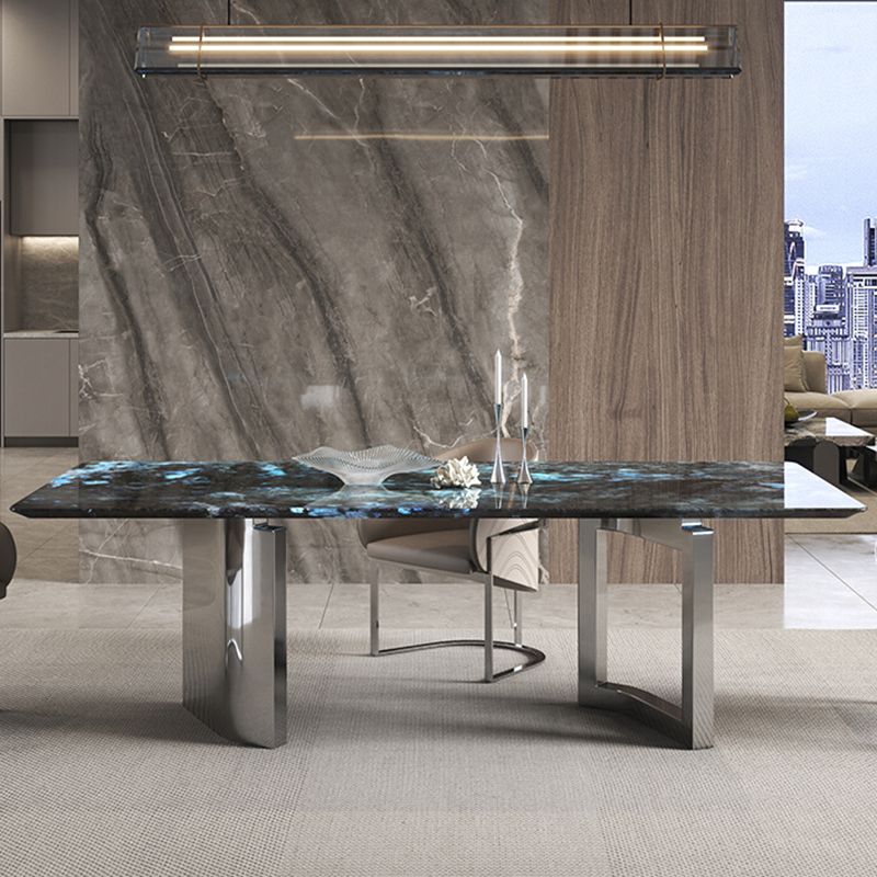 1/4/7 pezzi set da pranzo in metallo rettangolo superiore in pietra per casa