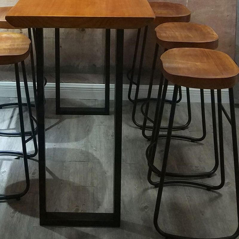 Mesa de pub de barra moderna de interior Juego de mesa 1/2/3/4/6 Piezas Mesa de pubs de madera maciza en natural