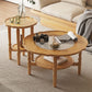 Table basse à 4 pieds sans ensemble de table basse en bois massif pénible avec étagère