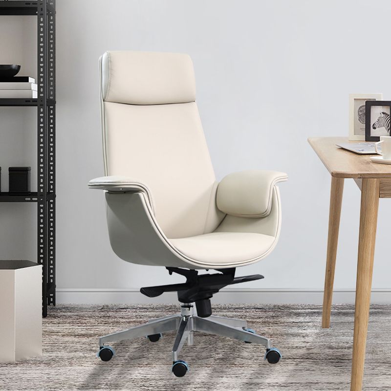 Modern Arms Included Chair High-Back Leather Desk Chair with Wheels Clearhalo 'furn' 'furn_office_chair' 'Furniture' 'Office Chairs' 'Office Furniture' 'office_chair' 1200x1200_820e693c-4602-4b03-aff8-0d09aea47684