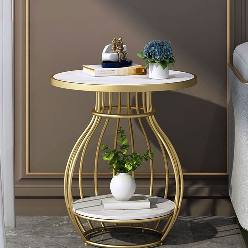 Modern Luxurious Metal Side Table Round Frame Sofa Side Accent Table Clearhalo 'Coffee & Accent Tables' 'End & Side Tables' 'end_side_tables' 'furn' 'furn_end_side_tables' 'Furniture' 'Living Room Furniture' 1200x1200_820e9216-b57d-44ff-9eb2-1ca014cc21ae
