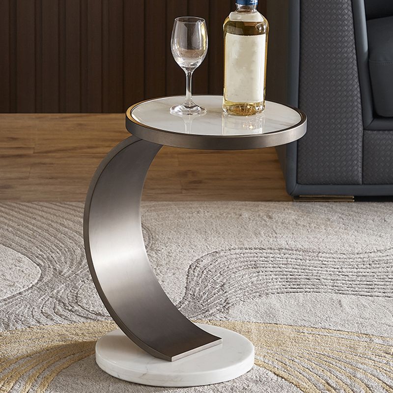 Marble Top End Table C Shape Sofa Side End Table for Living Room Clearhalo 'Coffee & Accent Tables' 'End & Side Tables' 'end_side_table' 'end_side_tables' 'furn' 'furn_end_side_tables' 'Furniture' 'furniture_end_side_table' 'Living Room Furniture' 1200x1200_8210deac-d9c6-43bd-a42b-cbf4a996129f