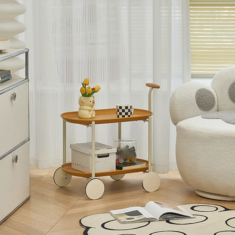 Tapa de la esquina superior de la bandeja con mesa auxiliar de acento de almacenamiento y ruedas