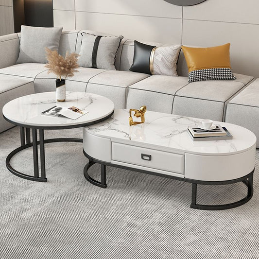 Tavolino glam di tavolino set il tavolino ardesia rotondo con cassetto