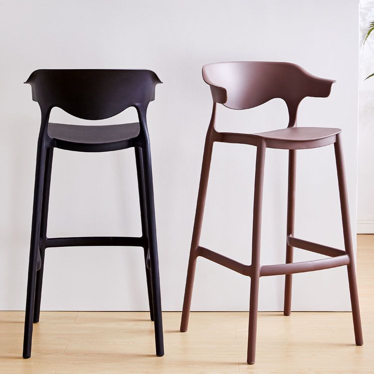 Scandinavian Plastic Barstool Low Back Counter Stool Footrest Furniture Clearhalo 'Bar Furniture' 'Bar Stools' 'bar_stools' 'furn' 'furn_bar_stools' 'Furniture' 'Kitchen & Dining Furniture' 1200x1200_8212510c-beb7-4f1e-b00f-37949cb7dedb