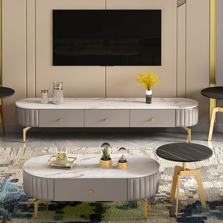 Scandinavian TV Media Stand Stone Enclosed Storage TV Stand Console with Drawers Clearhalo 'furn' 'furn_tv_stands_entertainment_centers' 'Furniture' 'Living Room Furniture' 'TV Stands & Entertainment Centers' 'TV Stands & Media Storage Furniture' 'tv_stands_entertainment_centers' 1200x1200_8212676e-f679-45eb-82ba-64bbd55cbd9e
