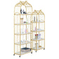 Gold Vertical Bookshelf Iron Frame Solid Wood Shelf Bookcase with Caster Wheels Clearhalo 'Bookcases' 'furn' 'furn_bookcases' 'Furniture' 'furniture_bookcases' 'Office Furniture' 1200x1200_82126da9-2b39-4210-9356-f41e84f533ff
