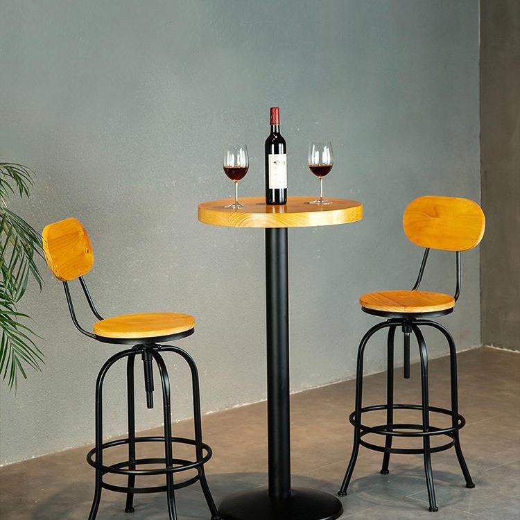 1/2/3 Pieces Industrial Style Round Bar Table Set Solid Wood Bistro Set Clearhalo 'Bar Furniture' 'furn' 'furn_home_bar_bar_sets' 'Furniture' 'Home Bars & Bar Sets' 'home_bar_bar_sets' 'Kitchen & Dining Furniture' 1200x1200_8212b0ea-447d-45ff-86ed-ee43422a3d04