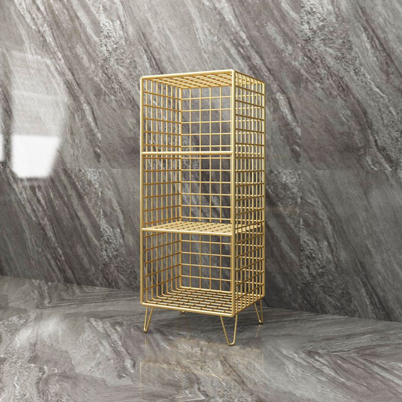 Metal Gold and Black Bookshelf Closed Back Book Shelf Shelves Included