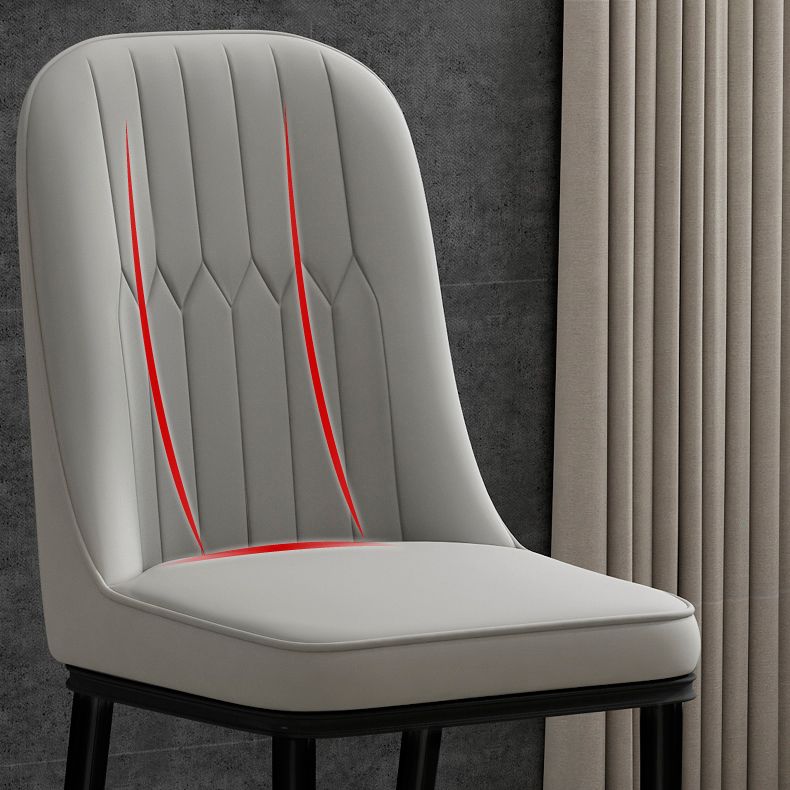 Scandinavian Style Metal Chair Set Kitchen Solid Back Dining Side Chairs Clearhalo ' kitchen&dining_furn' 'Dining Chairs' 'Dining Tables & Seating' 'dining_chair' 'furn' 'furn_dining_chair' 'Furniture' 'furniture_dining_chair' 'Kitchen & Dining Furniture' 'kitchen' 1200x1200_8213d625-e88b-4491-914b-16384d85f3fa