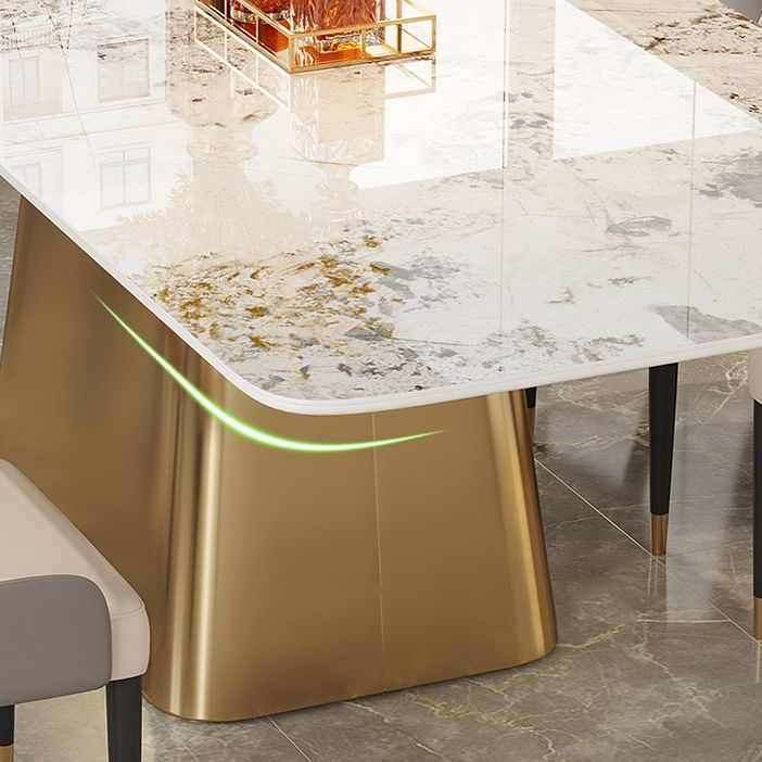 Traditional Luxury Style Sintered Stone Dining Table Rectangle Table with Pedestal Base Clearhalo ' dining_table' 'Dining Tables & Seating' 'Dining Tables' 'furn' 'furn_dining_table' 'Furniture' 'furniture_dining_table' 'Kitchen & Dining Furniture' 'kitchen&dining_furn' 'kitchen' 'kitchen_dining_table' 1200x1200_8214140f-ebd1-4a5a-96da-d2fe22809d01