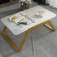 Sled Coffee Table Marble Top Coffee Cocktail Table for Living Room