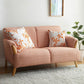 Contemporary Fabric Sofa with Pillows Back and Natural Wooden Legs