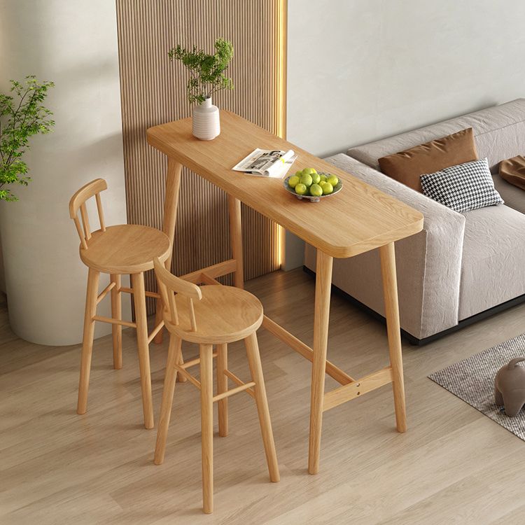 Rechthoekstaaf Tafel Hedendaagse massief houten staaftafel met schroefbasis