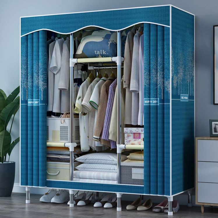 Modern Style Bedroom Wardrobe Armoire Metal Wardrobe Closet with Legs Clearhalo 'Armoires & Wardrobes' 'armoires_wardrobes' 'Bedroom Furniture' 'furn' 'furn_armoires_wardrobes' 'Furniture' 1200x1200_82167a6f-a0d2-4b6a-99b2-4dc8736d2446
