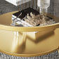 Modern Metal Frame Coffee Table Glass Top Coffee Or End Table with Shelf Clearhalo 'Coffee & Accent Tables' 'Coffee Tables' 'coffee_tables' 'furn' 'furn_coffee_tables' 'Furniture' 'Living Room Furniture' 1200x1200_82172555-ff7e-4bf7-aaa9-672998744676