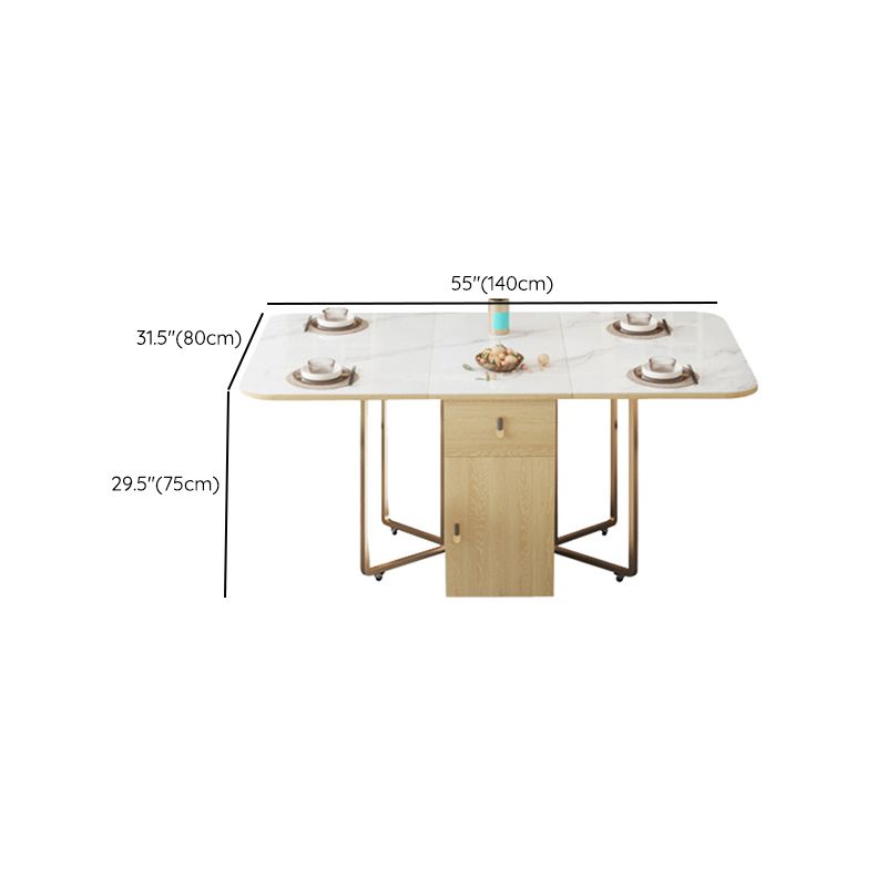 Folding Dining Table Set 1/3/5/7 Pcs Stone Top Dining Table with Upholstered Chairs Clearhalo 'Dining Room Sets' 'Dining Tables & Seating' 'dining_room_set' 'furn' 'furn_dining_room_set' 'Furniture' 'Kitchen & Dining Furniture' 1200x1200_8217270c-3dfb-414e-a853-df269068c0a5