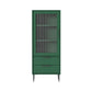 Contemporary Bar Pulls Accent Chest in White/ Blue/ Green with Steel Legs