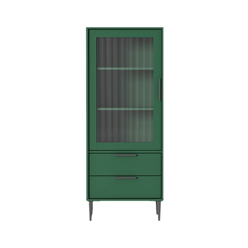 Contemporary Bar Pulls Accent Chest in White/ Blue/ Green with Steel Legs