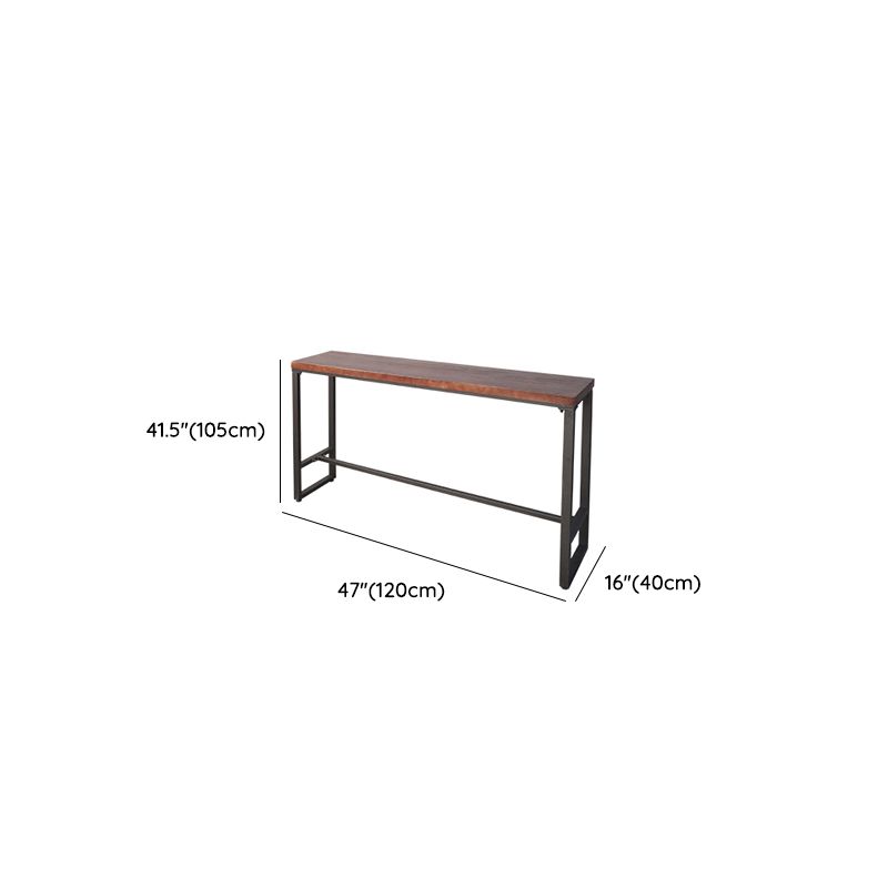 Industrieller Bistro-Bartisch aus massivem Holz, rechteckiger Bartisch mit Metallgestell