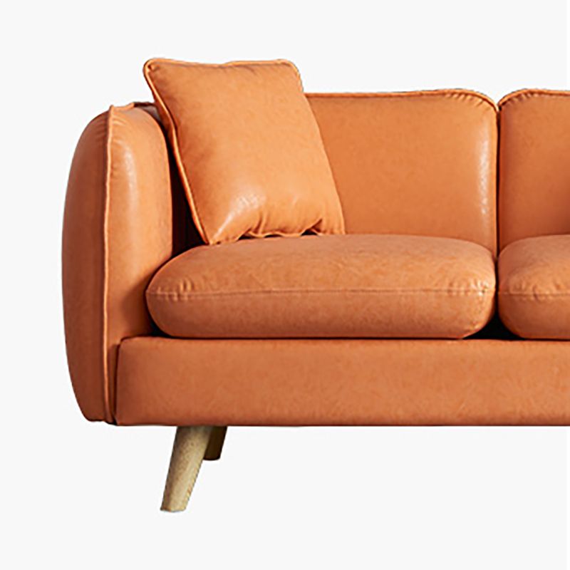 Tuxedo Arm Sofa Nordic 30.31" D x 25.2" H Faux Leather Seating Clearhalo 'furn' 'furn_sofas' 'Furniture' 'furniture_sofas' 'kitchen' 'kitchen_sofas' 'Living Room Furniture' 'Sofa' 'sofas' 1200x1200_821c54d7-17ad-48e8-a763-b74adaabf640