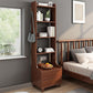 Modern Style Open Back Book Shelf Standard Wooden Bookcase with Drawers
