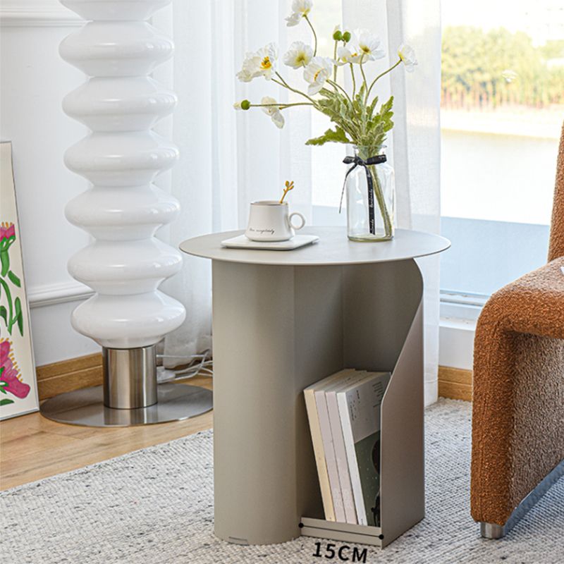 Contemporary Accent Side Table Iron Abstract with Storage Living Room Round Clearhalo 'Coffee & Accent Tables' 'End & Side Tables' 'end_side_tables' 'furn' 'furn_end_side_tables' 'Furniture' 'Living Room Furniture' 1200x1200_821fffdf-1800-4713-b38b-096dd63c4db4