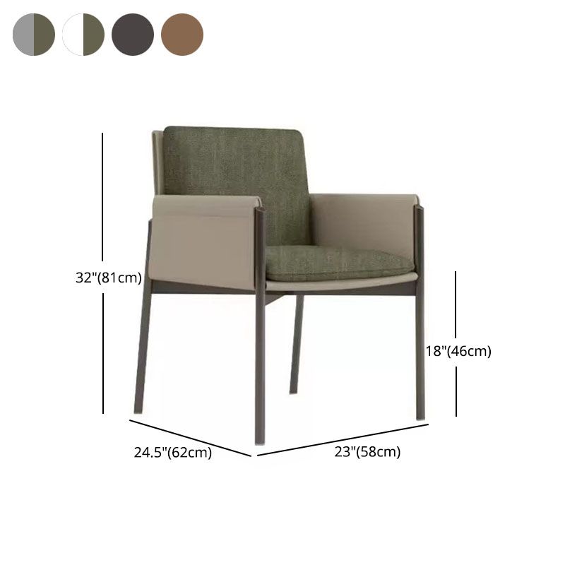 Matte Finish Hotel Dining Chair Contemporary Upholstered Solid Back Arm Chair