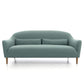 Contemporary Cotton Arm Sofa Sloped Arm Curved Loveseat for Living Room
