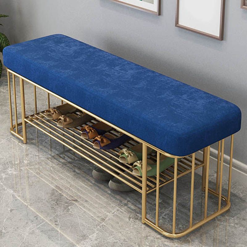 Glam Rectangle Seating Bench Cushioned Backless Entryway Bench with Storage Clearhalo 'Benches' 'Chairs & Seating' 'furn' 'furn_benches' 'Furniture' 'Living Room Furniture' 1200x1200_8220c026-4b4d-456f-b38b-c6dbf925df88
