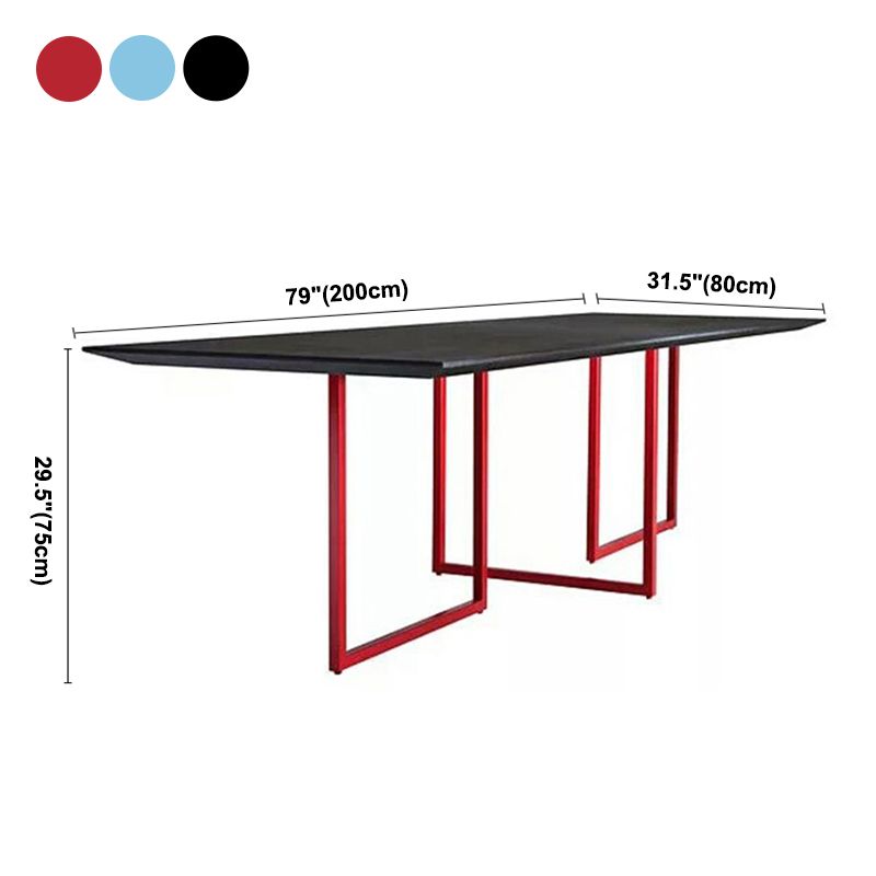 Metal Industrial Rectangle Dining Table Pine Solid Wood Table for Dining Room Clearhalo ' dining_table' 'Dining Tables & Seating' 'Dining Tables' 'furn' 'furn_dining_table' 'Furniture' 'furniture_dining_table' 'Kitchen & Dining Furniture' 'kitchen&dining_furn' 'kitchen' 'kitchen_dining_table' 1200x1200_8220f661-01f0-4ef4-ae81-da577f7c1d11