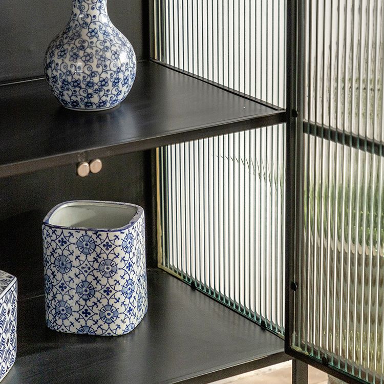 Mobile moderno in metallo porte in vetro mobile a buffet per sala da pranzo