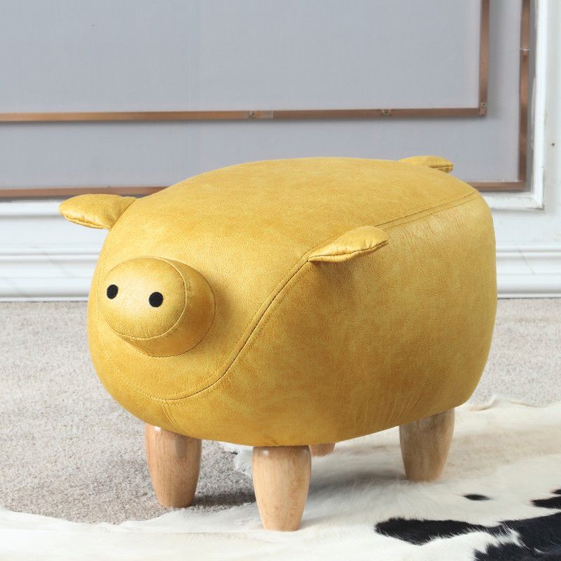 Spécialité ottomane standard contemporaine Pouf rembourré en cuir en cuir en cuir