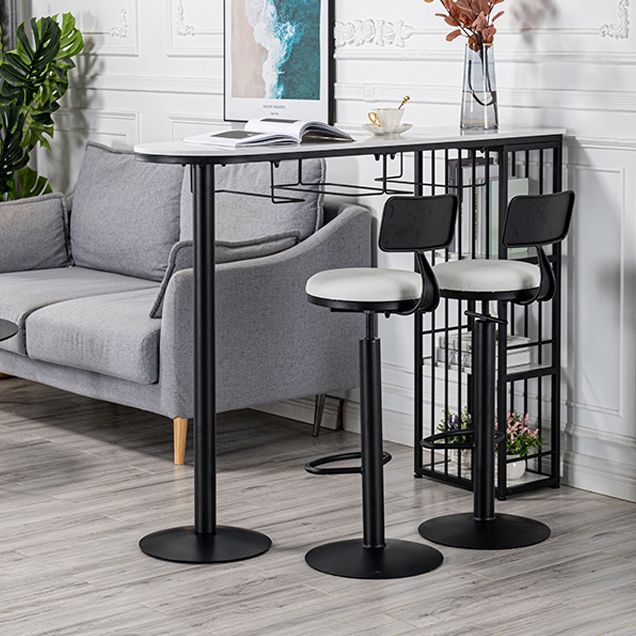 Modern Bar Table Artificial Marble Top 42-inch Height Pub Table for Dining Room Clearhalo 'Bar Furniture' 'Bar Tables' 'bar_tables' 'furn' 'furn_bar_tables' 'Furniture' 'furniture_bar_tables' 'Kitchen & Dining Furniture' 1200x1200_82242658-a245-4e2e-b49b-df1fafb649fa