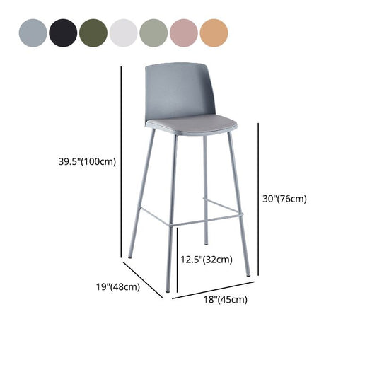 Nordic Bar-stool Plastic Counter Bar Stool with Metal Legs for Home Clearhalo 'Bar Furniture' 'Bar Stools' 'bar_stools' 'furn' 'furn_bar_stools' 'Furniture' 'furniture_bar_stools' 'Kitchen & Dining Furniture' 1200x1200_822467fe-a124-4280-8b9b-ab7819a7f613